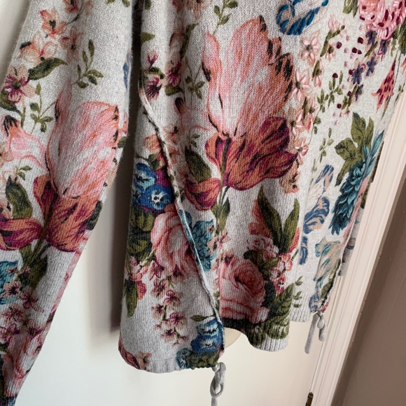 Anthropologie Angel of the North floral sweater - Picture 6 of 8